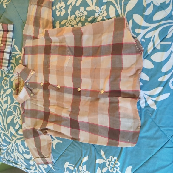 Set Of 4 1960s Boys Plaid Short Sleeve Button Up Shirts Size 12 - Picture 7 of 10